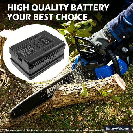 Kobalt 80V-22-in Single Stage Electric Cordless Snow Blower Replacement Battery, 80V, 4000mAh, Li-ion 1