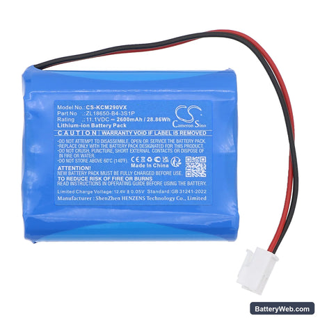 KONKA KCMY-2901-T Replacement Battery, 11.1V, 2600mAh, Li-ion 3