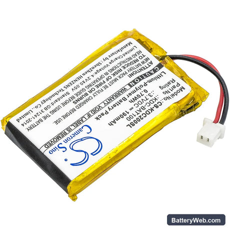 KOAMTAC KDC-100 Replacement Battery, 3.7V, 190mAh, Li-Polymer 2