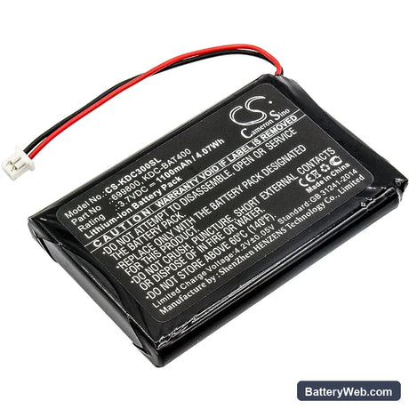 KOAMTAC KDC30 Replacement Battery, 3.7V, 1100mAh, Li-ion 1
