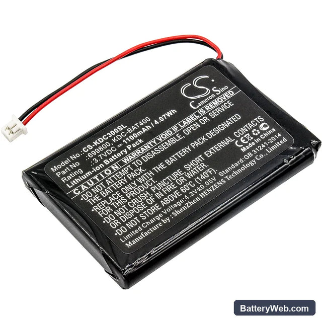 KOAMTAC KDC30 Replacement Battery, 3.7V, 1100mAh, Li-ion 1