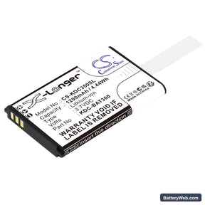 KOAMTAC KDC-300 Replacement Battery, 3.7V, 1200mAh, Li-ion 1