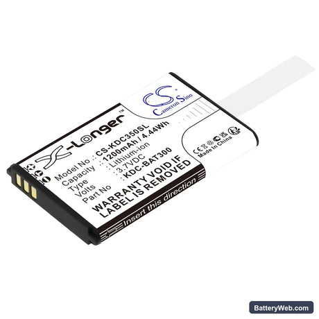 KOAMTAC KDC-300 Replacement Battery, 3.7V, 1200mAh, Li-ion 1