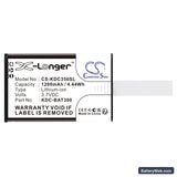 KOAMTAC KDC-300 Replacement Battery, 3.7V, 1200mAh, Li-ion 3