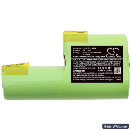 Kenwood Grati FG155 Replacement Battery, 3.6V, 2000mAh, Ni-MH 3