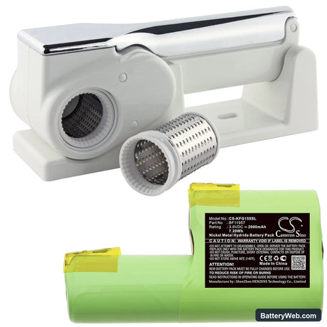 Kenwood Grati FG155 Replacement Battery, 3.6V, 2000mAh, Ni-MH 4