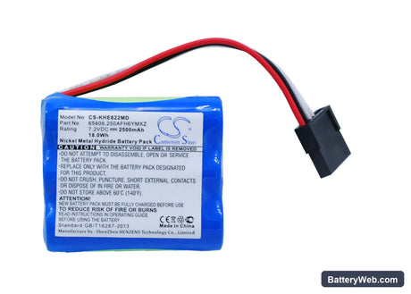 Keeler EP39-22079 Replacement Battery, 7.2V, 2500mAh, Ni-MH 1