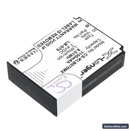 Kodak PIXPRO S1 Replacement Battery, 7.4V, 1150mAh, Li-ion 2