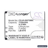 Kodak PIXPRO S1 Replacement Battery, 7.4V, 1150mAh, Li-ion 5