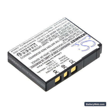 Kodak EasyShare V530 Replacement Battery, 3.7V, 420mAh, Li-ion 2