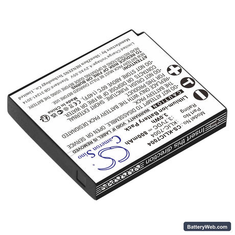 Kodak EasyShare M1033 Replacement Battery, 3.7V, 800mAh, Li-ion 2