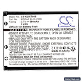 Ricoh DM-6370 Replacement Battery, 3.7V, 660mAh, Li-ion 3