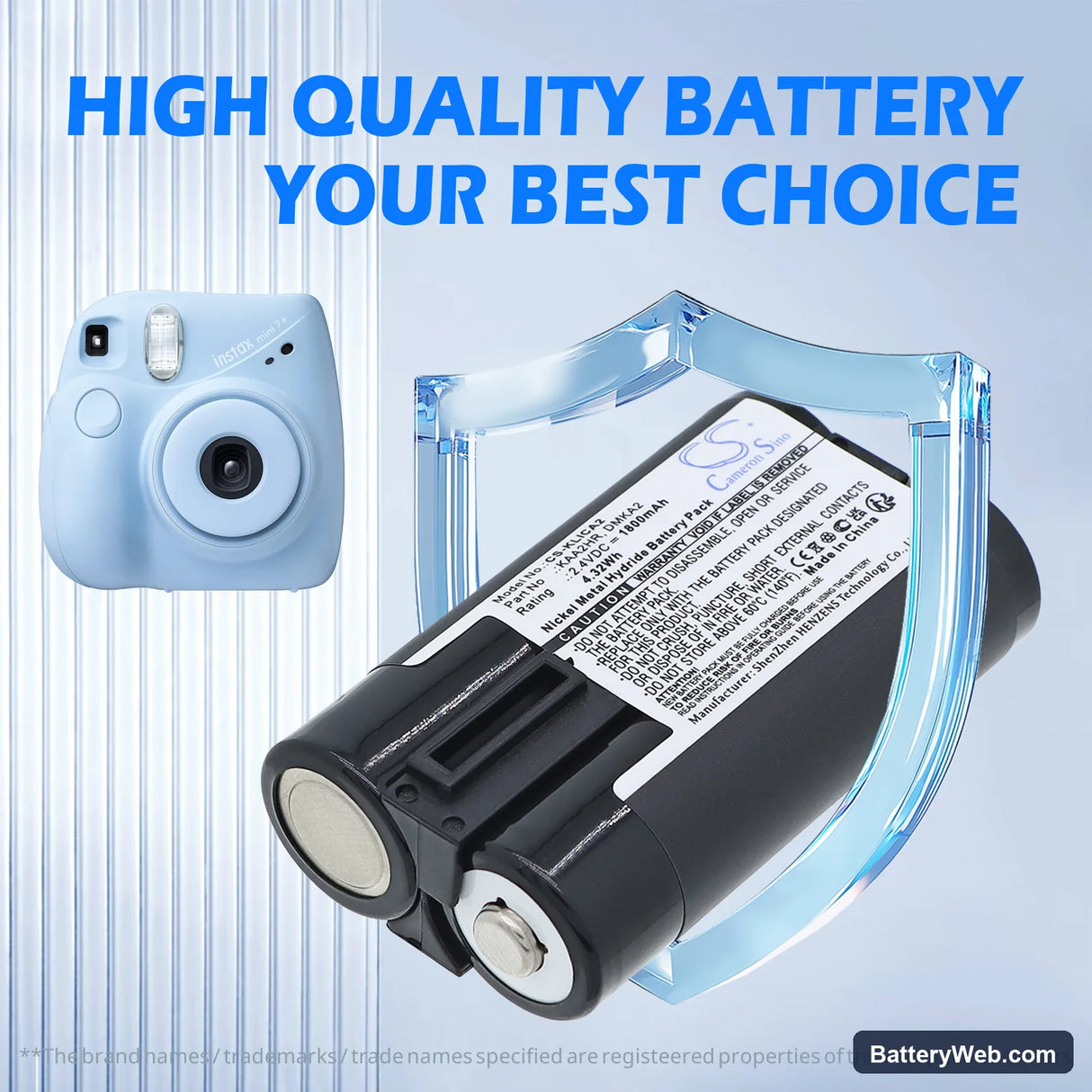 NiKon Coolpix 600 Replacement Battery, 2.4V, 1800mAh, Ni-MH 6