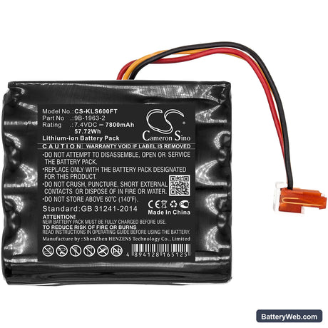 Koehler Lighthawk 600 Replacement Battery, 7.4V, 7800mAh, Li-ion 3