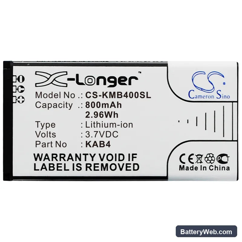 KAZAM Life B4 Replacement Battery, 3.7V, 800mAh, Li-ion 5
