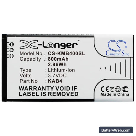 KAZAM Life B4 Replacement Battery, 3.7V, 800mAh, Li-ion 5