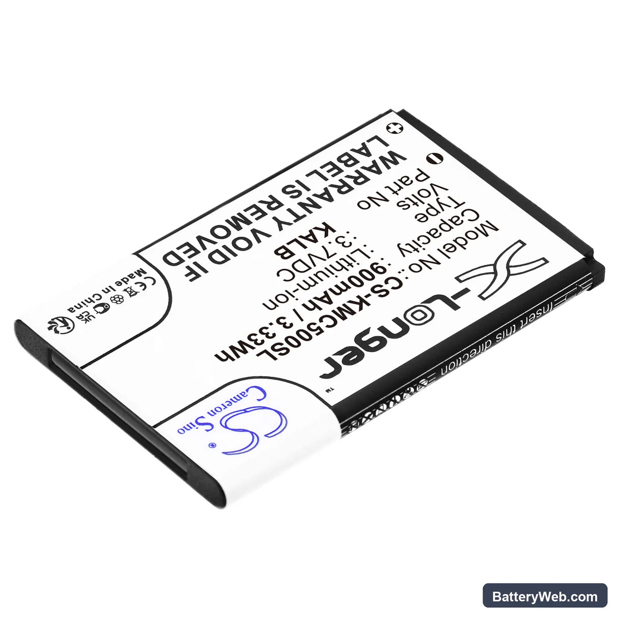KAZAM Life B2 Replacement Battery, 3.7V, 900mAh, Li-ion 2