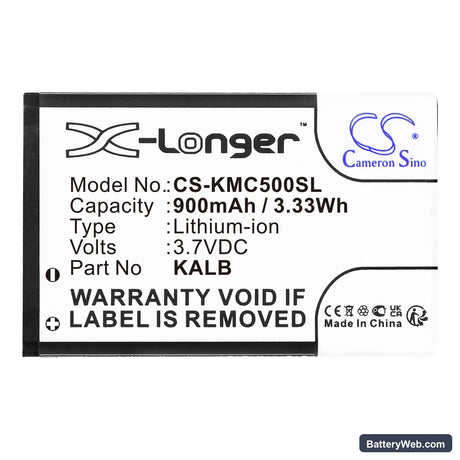 KAZAM Life B2 Replacement Battery, 3.7V, 900mAh, Li-ion 3