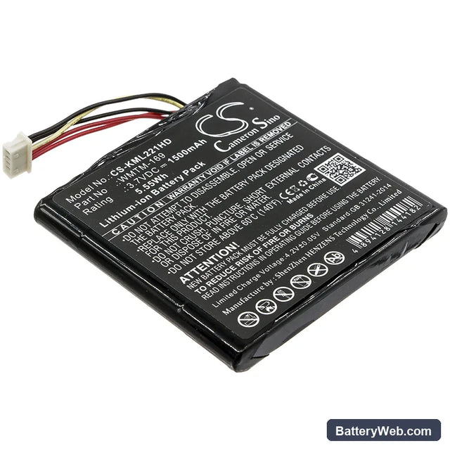 Kingston MLW221 Replacement Battery, 3.7V, 1500mAh, Li-ion 1