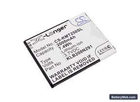 KAZAM Trooper2 5.0 Replacement Battery, 3.7V, 2000mAh, Li-ion 1