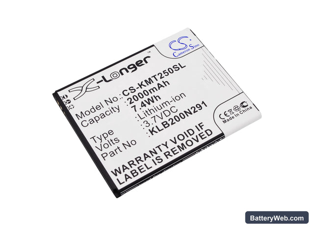 KAZAM Trooper2 5.0 Replacement Battery, 3.7V, 2000mAh, Li-ion 1