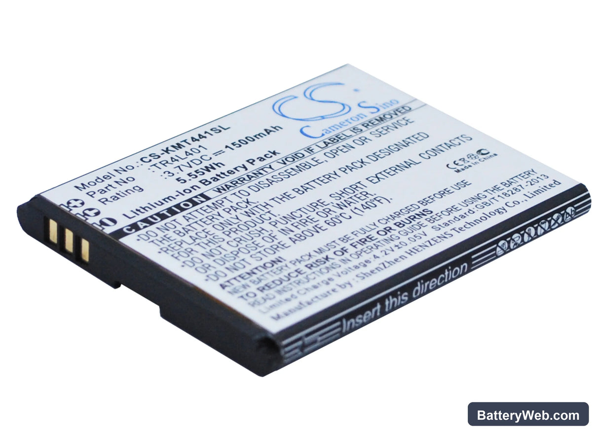 KAZAM Trooper 441L Replacement Battery, 3.7V, 1500mAh, Li-ion 2