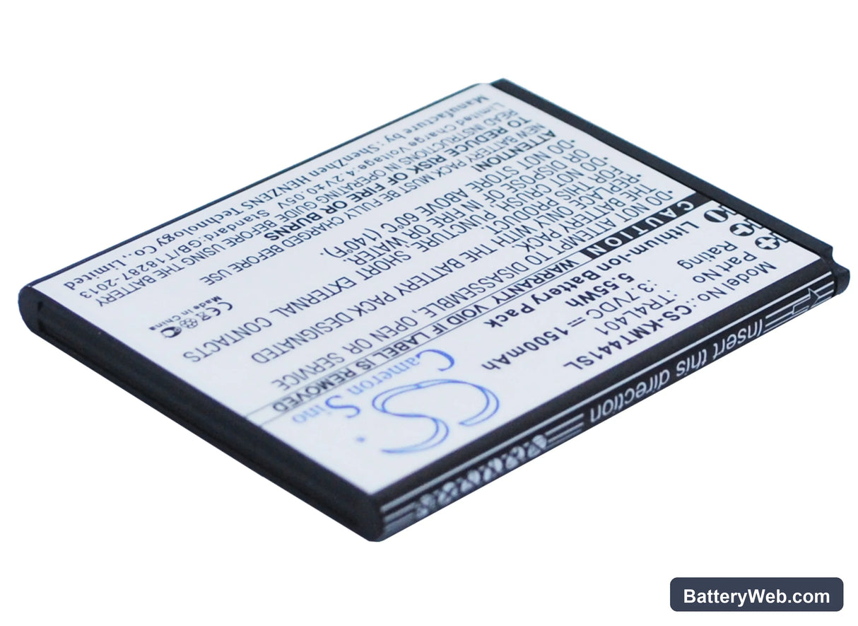KAZAM Trooper 441L Replacement Battery, 3.7V, 1500mAh, Li-ion 3