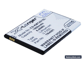 Archos 50 Titanium 4G Replacement Battery, 3.7V, 1800mAh, Li-ion 1