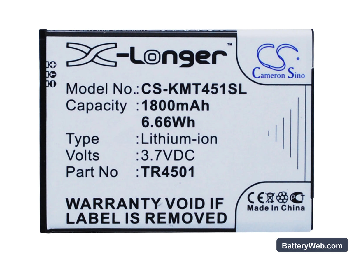 Archos 50 Titanium 4G Replacement Battery, 3.7V, 1800mAh, Li-ion 5