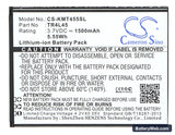 KAZAM Trooper 445L Replacement Battery, 3.7V, 1500mAh, Li-ion 5