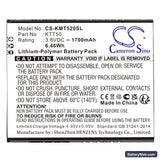 KAZAM Tornado 2 Replacement Battery, 3.8V, 1700mAh, Li-Polymer 3