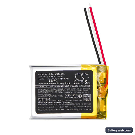 KEF Mu7 Replacement Battery, 3.7V, 750mAh, Li-Polymer 3