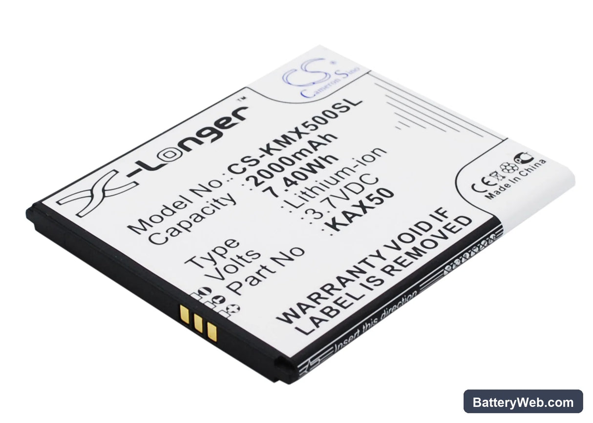 KAZAM Trooper X5.0 Replacement Battery, 3.7V, 2000mAh, Li-ion 2