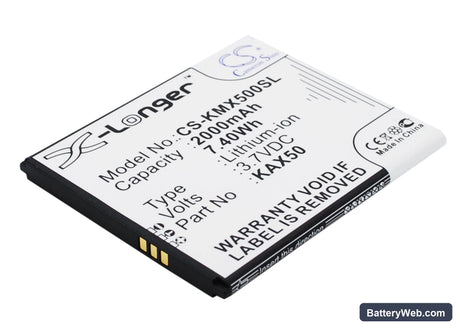 KAZAM Trooper X5.0 Replacement Battery, 3.7V, 2000mAh, Li-ion 2