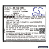 Kruger&Matz Live Replacement Battery, 3.7V, 1800mAh, Li-ion 5