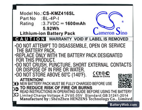 DEXP IXION X lte 4.5 Replacement Battery, 3.7V, 1600mAh, Li-ion 1