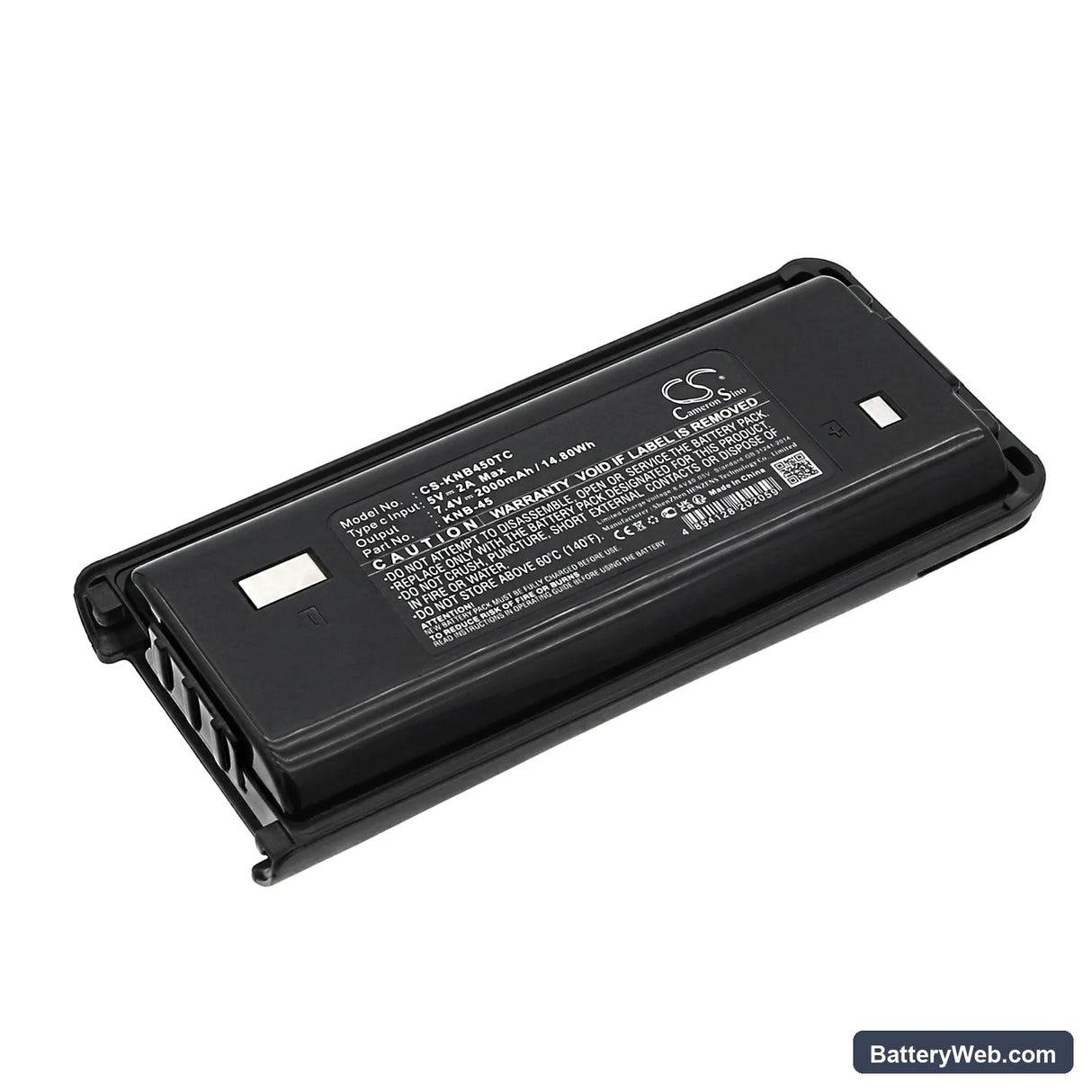Kenwood TK-3200L-U15P Replacement Battery, 7.4V, 2000mAh, Li-ion 1