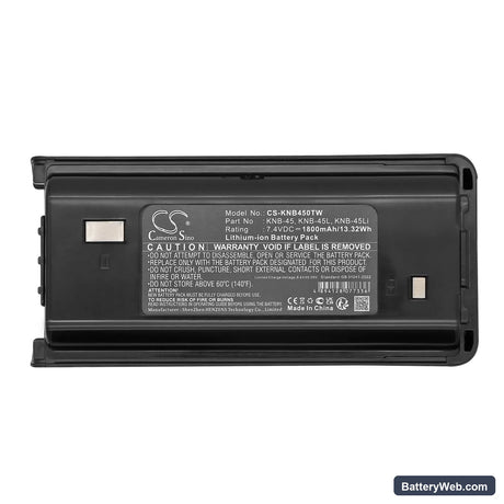 Kenwood TK-3200L-U15P Replacement Battery, 7.4V, 1800mAh, Li-ion 5