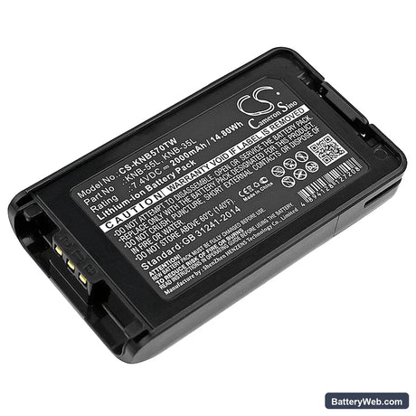 Kenwood TK-2140 Replacement Battery, 7.4V, 2000mAh, Li-ion 1