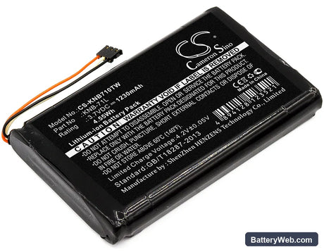 Kenwood PKT-23 Replacement Battery, 3.7V, 1230mAh, Li-ion 1