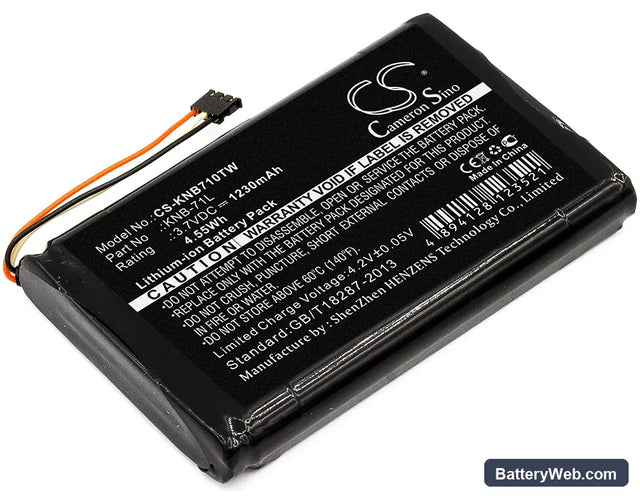 Kenwood PKT-23 Replacement Battery, 3.7V, 1230mAh, Li-ion 1