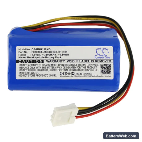 Kangaroo ePump Enteral Feeding Pump Replacement Battery, 4.8V, 3500mAh, Ni-MH 3