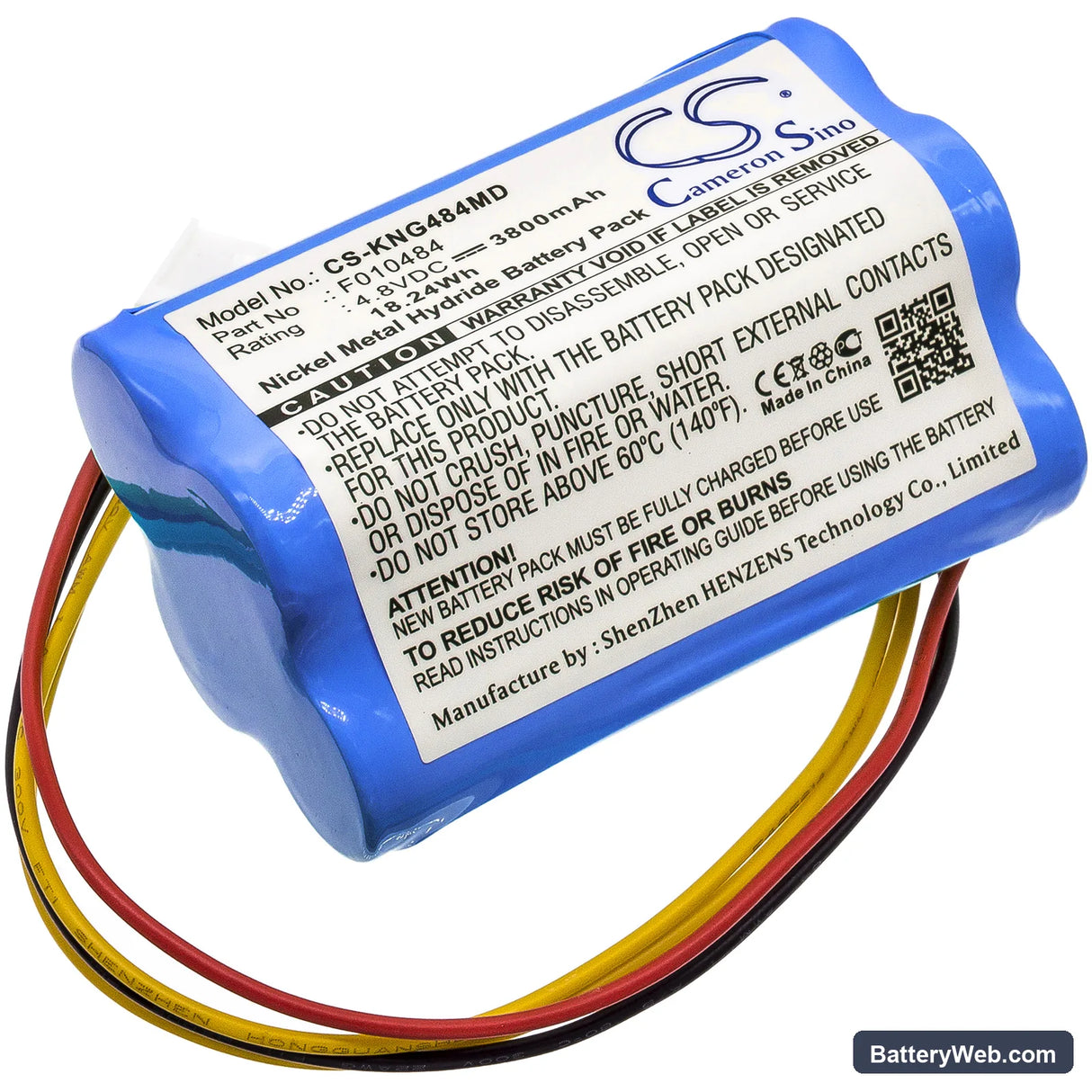 Covidien Kangaroo ePump Replacement Battery, 4.8V, 3800mAh, Ni-MH 1