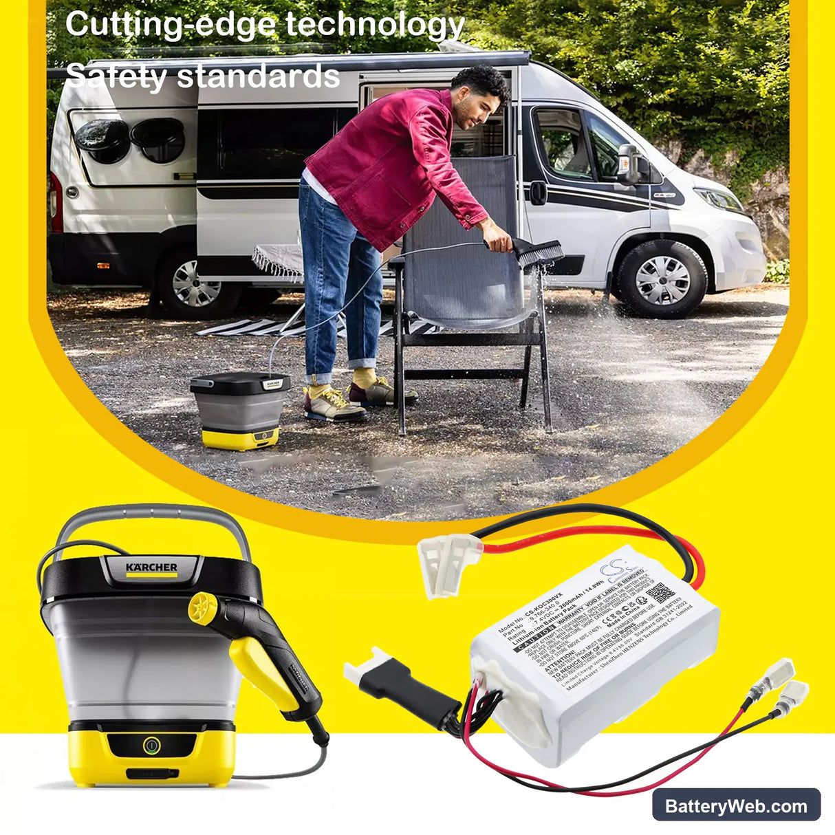 Karcher OC 3 Foldable Replacement Battery, 7.4V, 2000mAh, Li-ion 7