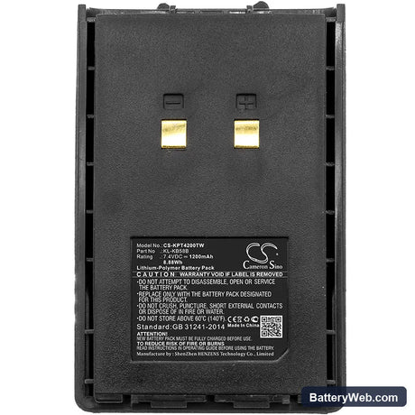 Kirisun PT4200 Replacement Battery, 7.4V, 1200mAh, Li-Polymer 5