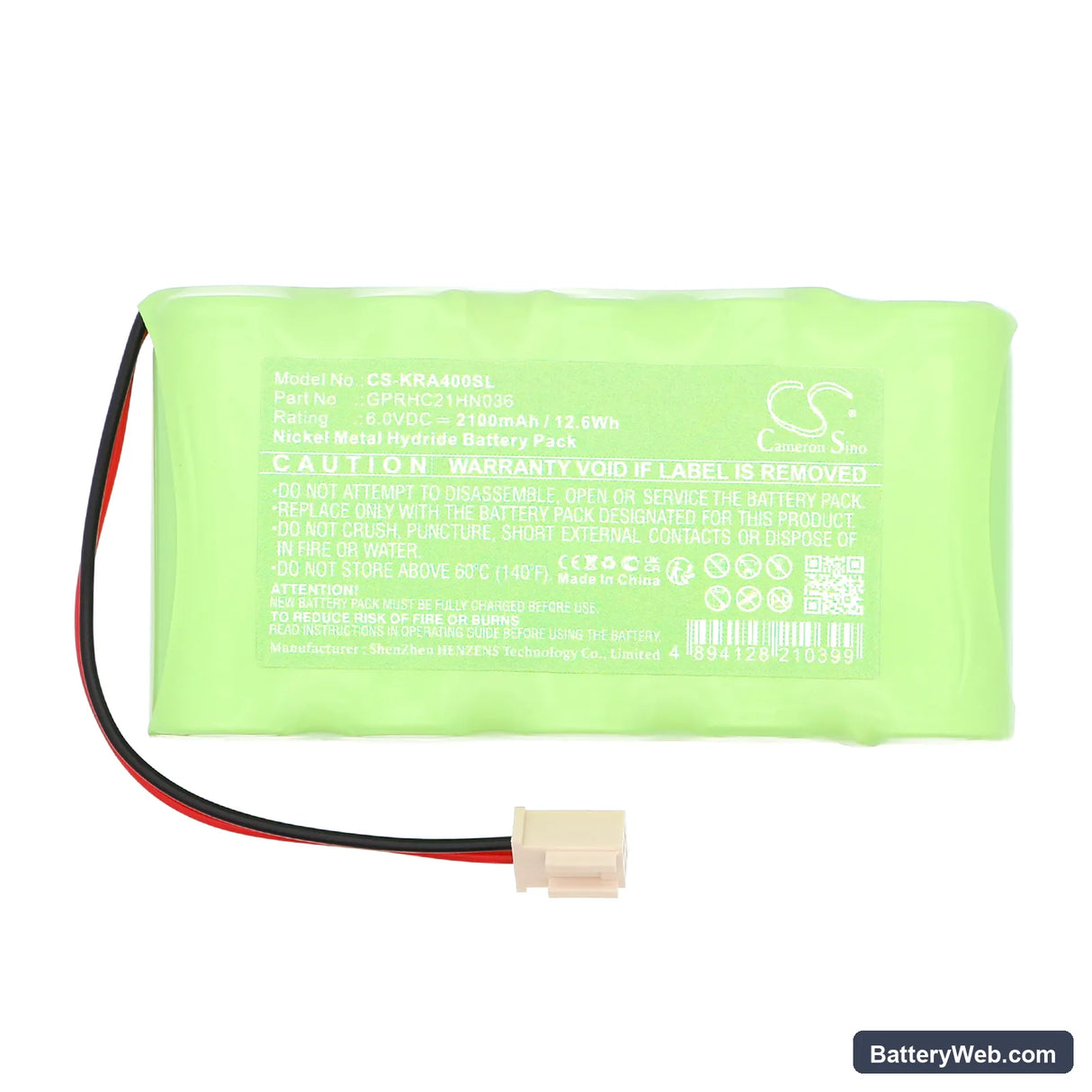 KERN EW-N/EG-N Replacement Battery, 6V, 2100mAh, Ni-MH 3