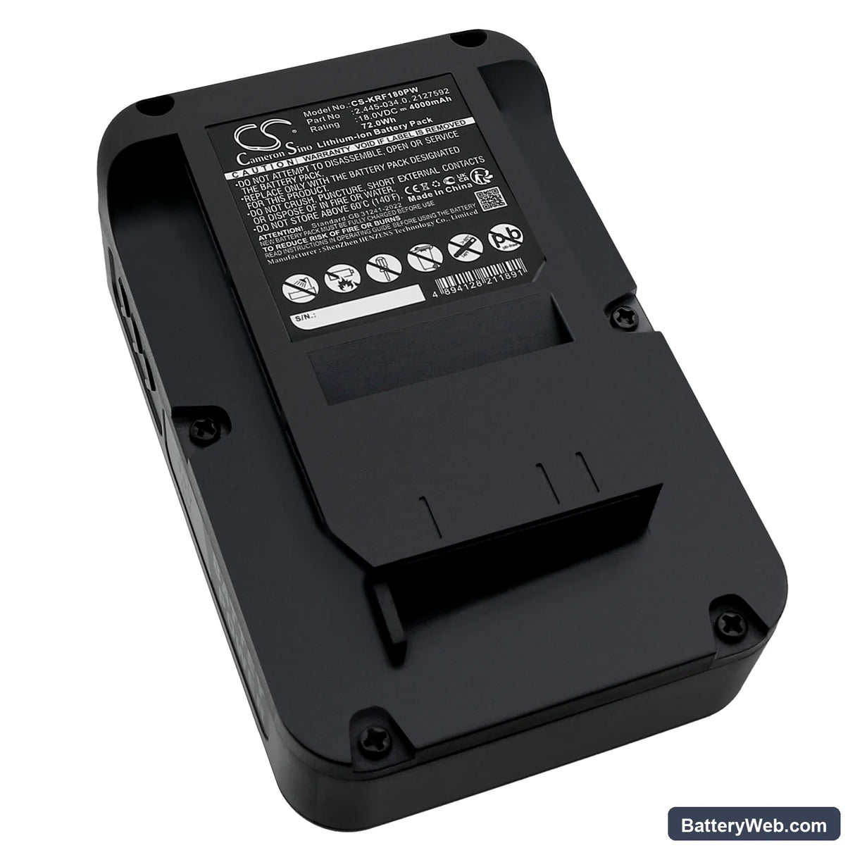 Karcher 14442420 Replacement Battery, 18V, 4000mAh, Li-ion 1