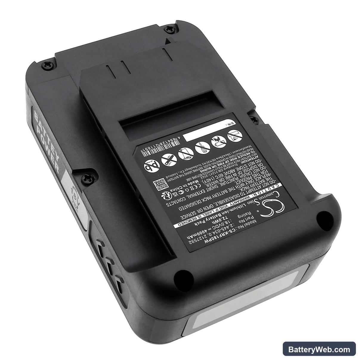 Karcher 14442420 Replacement Battery, 18V, 4000mAh, Li-ion 2