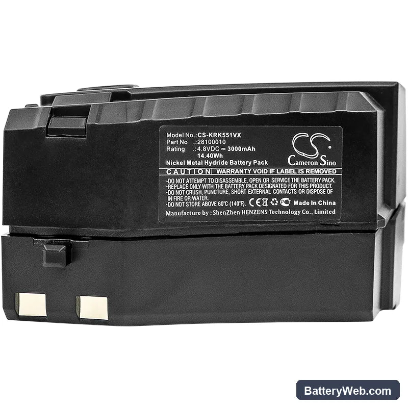 Karcher KC55 Replacement Battery, 4.8V, 3000mAh, Ni-MH 3