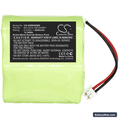 Nidek keratometer KM500 Replacement Battery, 6V, 2000mAh, Ni-MH 3